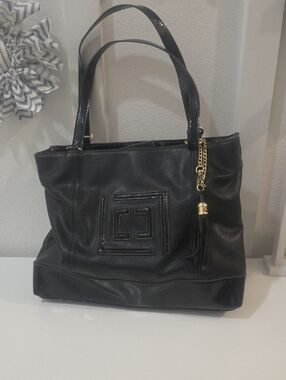 Liz Claiborne Black Women's Tote Bag with Tassel Charm